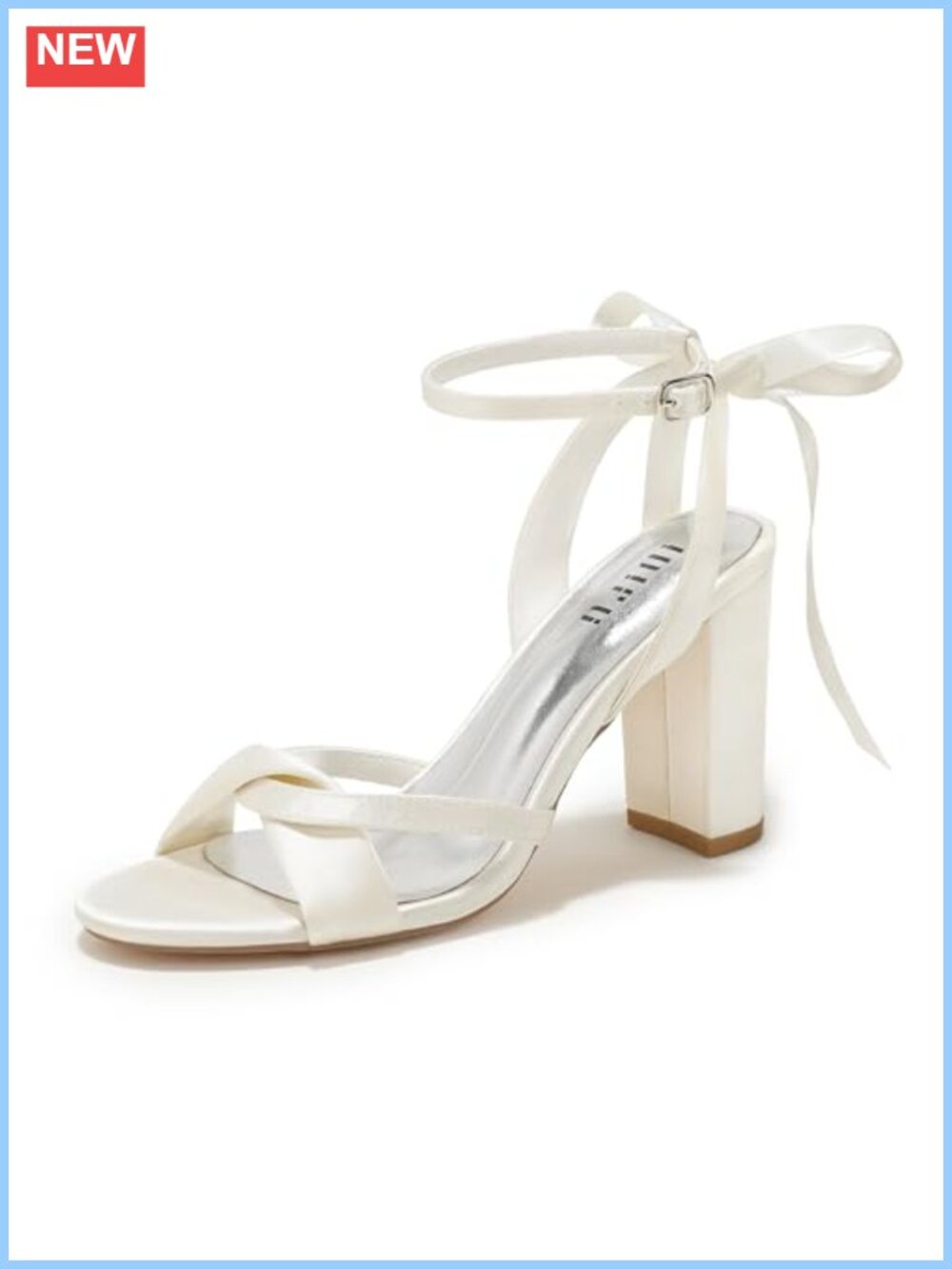 IDIFU Satin Bow Tie Block Heel Sandals